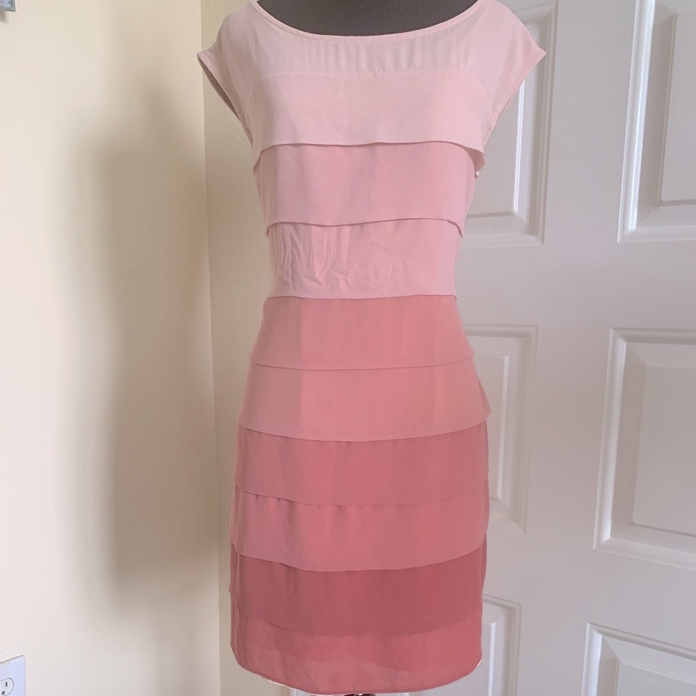 Lauren Conrad Rose Pink Ombré Pleated A-line Dress - Picture 3 of 12